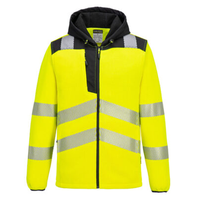 Hi-vis teknisk fleece - Gul/Sort
