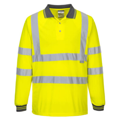 Hi-Vis Polo-Shirt med lange ærmer - Gul