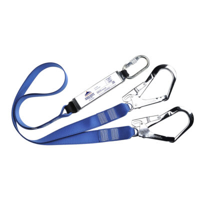 Dobbelt lanyard med falddæmper - Kongeblå