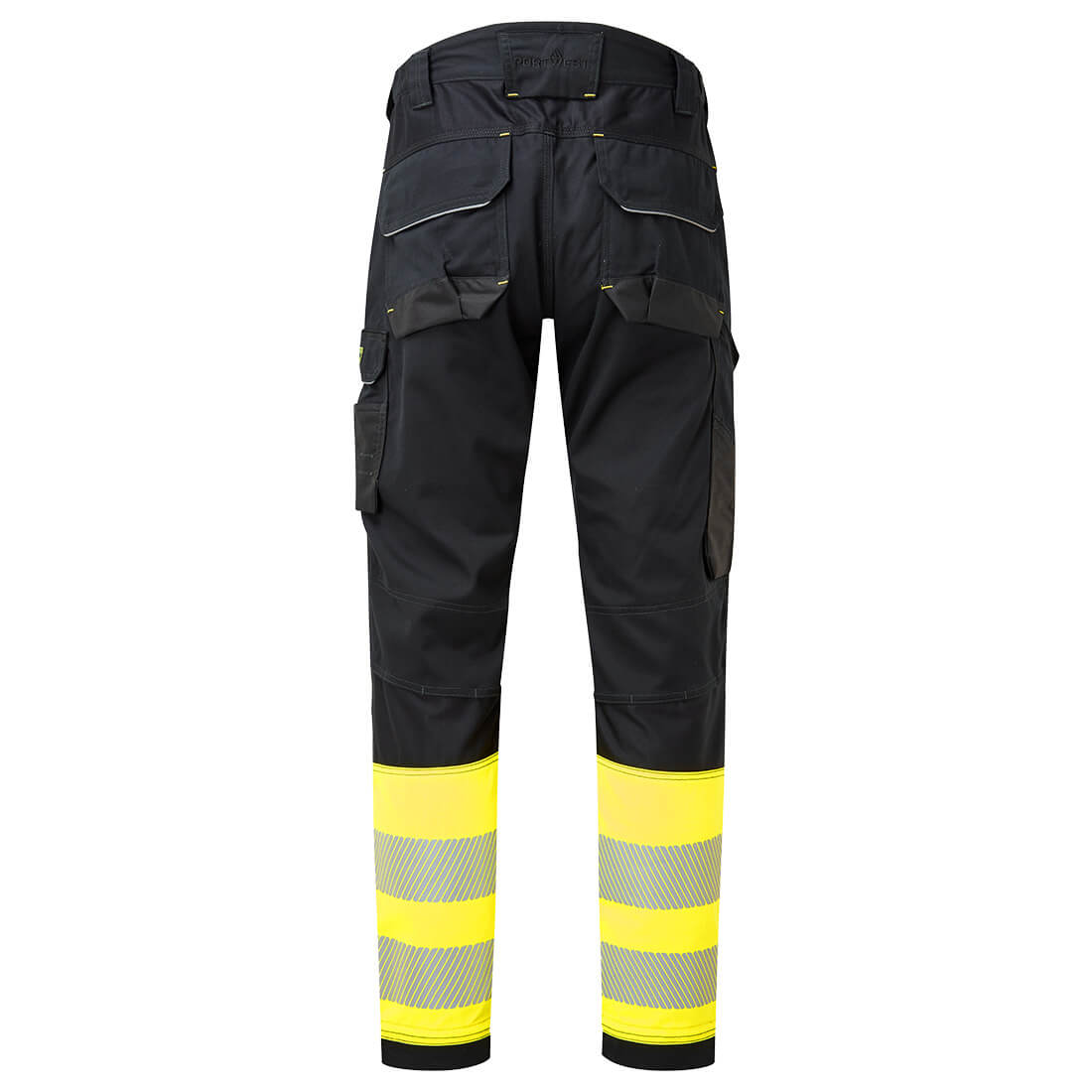 PW3 FR Hi-vis klasse 1 hængelomme bukser - Gul/Sort - Billede 2
