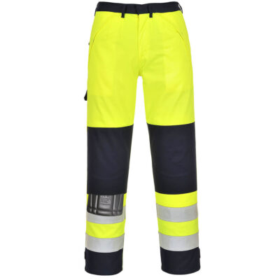 Hi-Vis multi-norm bukser - Gul/Marine