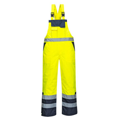 2 Farvet foret hi-viz overall - Gul