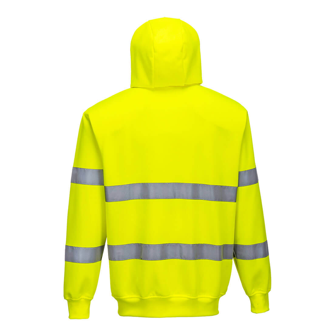 Hi-vis hætte sweatshirt med lynlås - Gul - Billede 2