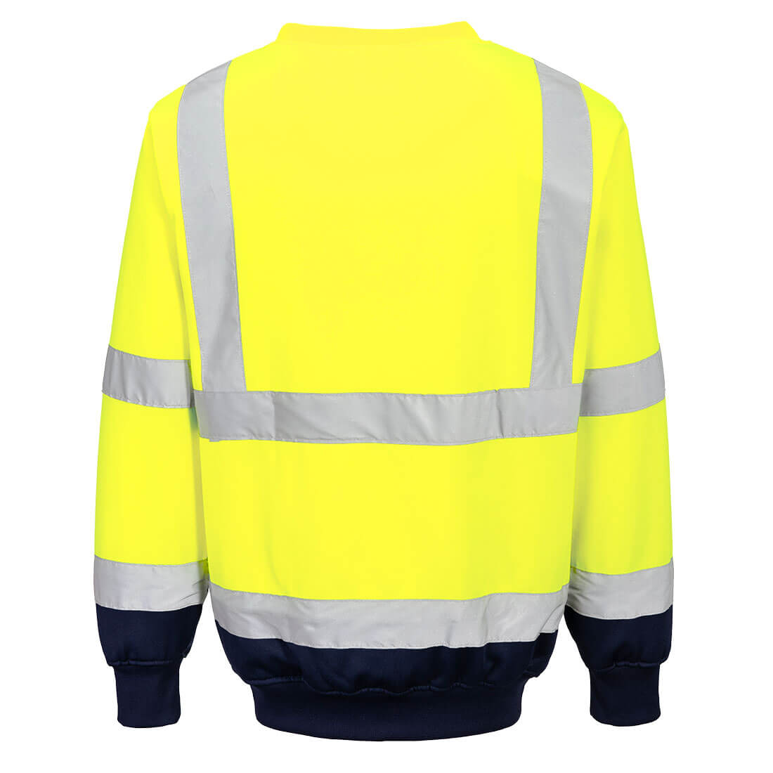 Hi-vis kontrast sweatshirt - Gul/Marine - Billede 2
