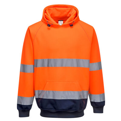 2 farvet hætte sweatshirts - Orange/Marine