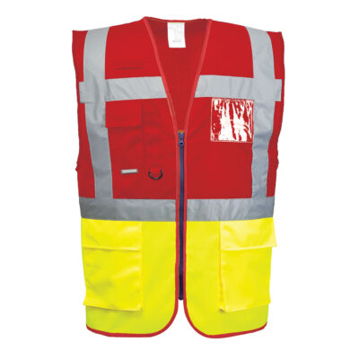 Paris hi-vis kontrastfarvet executive vest - Gul/Rød