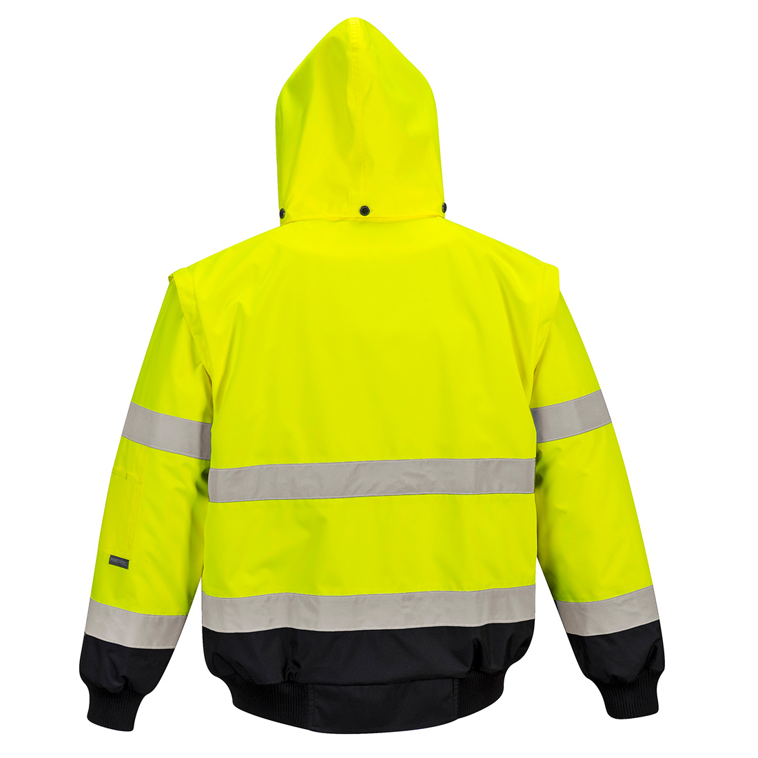 Hi-Vis 3 i 1 pilotjakke med kontrastfarve - Gul/Sort - Billede 2