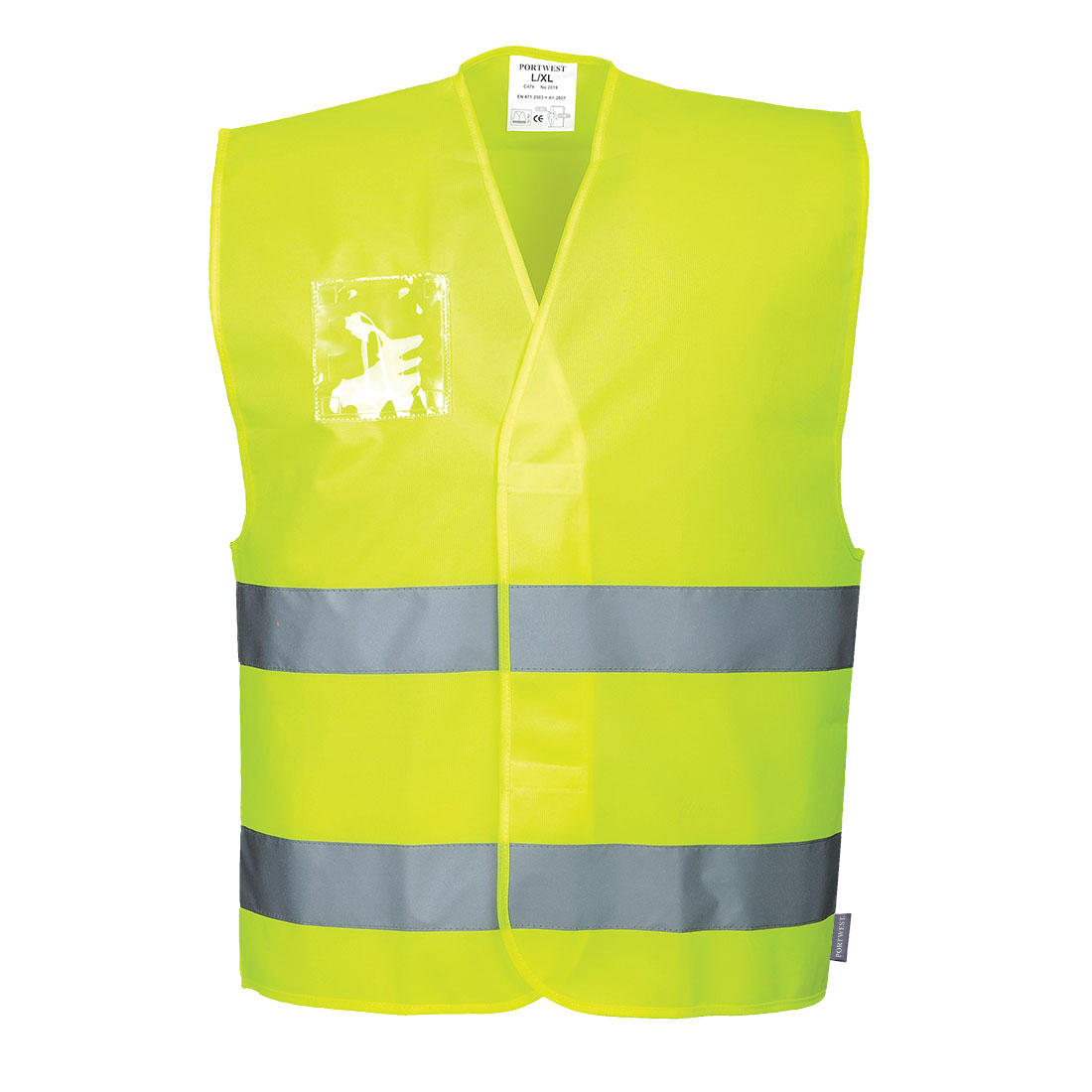Hi-vis vest m. dobbelt ID-holder - Gul