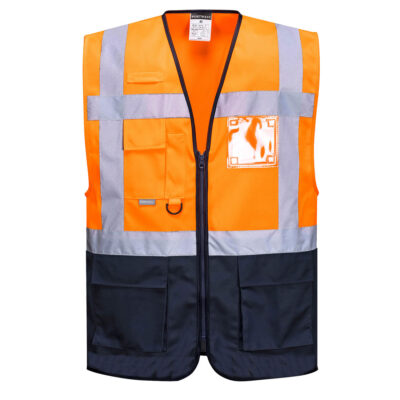 Warsaw hi-vis vest - Orange/Marine