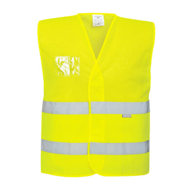 Hi-vis half mesh med to bånd - Gul
