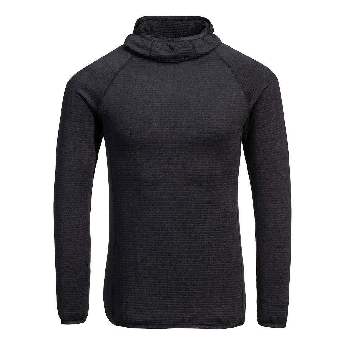 Baselayer trøje m. lange ærmer og hætte - Sort