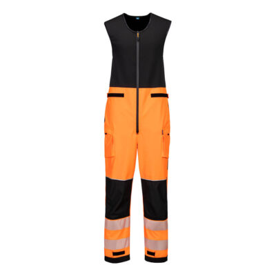 PW3 Hi-vis vandtæt heldragt u. ærmer -  Orange/Sort