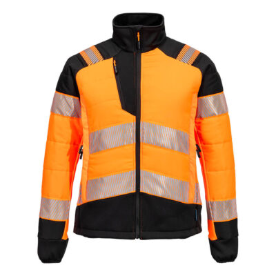 PW3 Hi-Vis Dame Hybrid Baffle Jakke - Orange/Sort