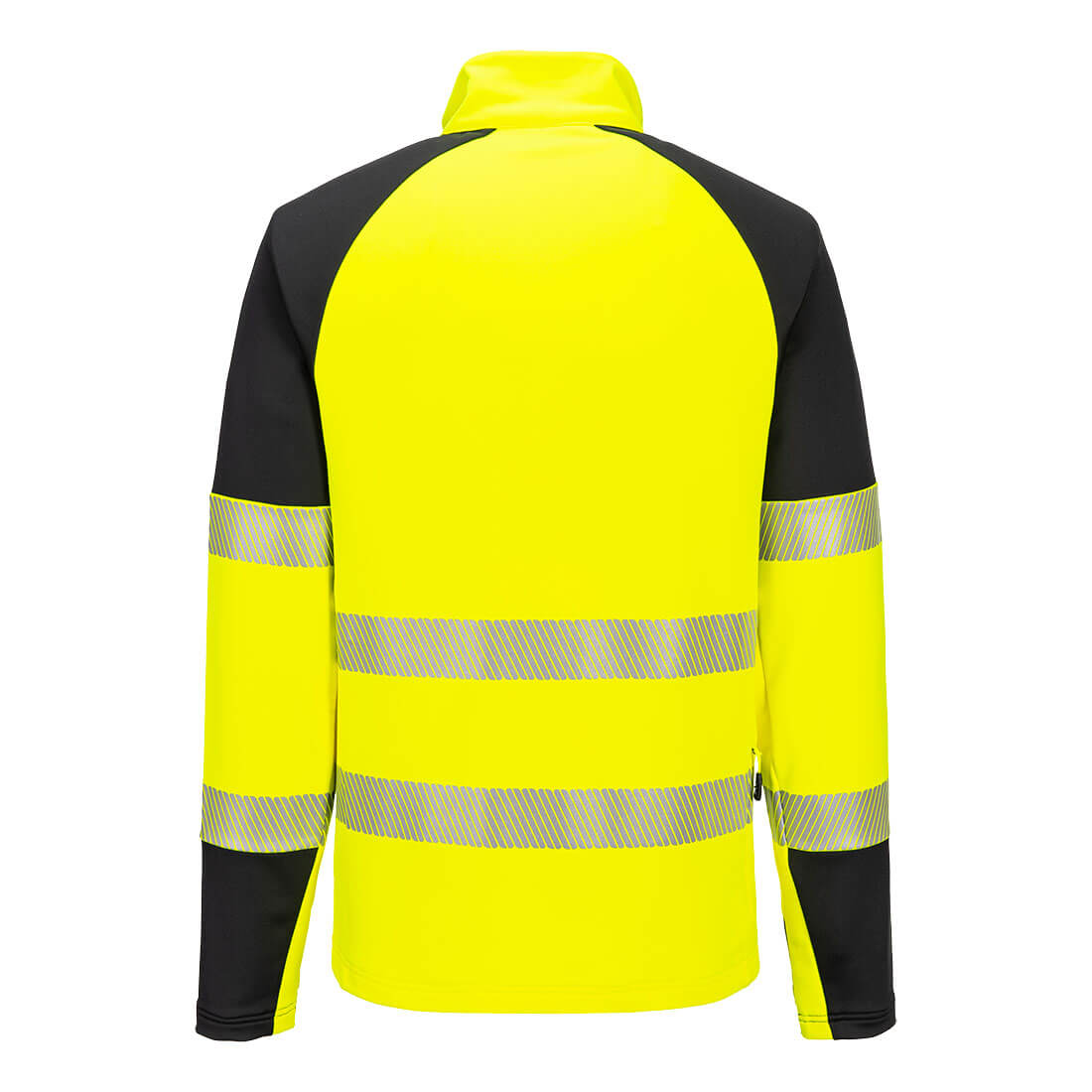 PW3 Hi-Vis sweatshirt m 1/4 lynlås - Gul/Sort - Billede 2
