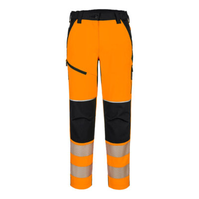 PW3 Hi-Vis stretchbukser - Orange/Sort